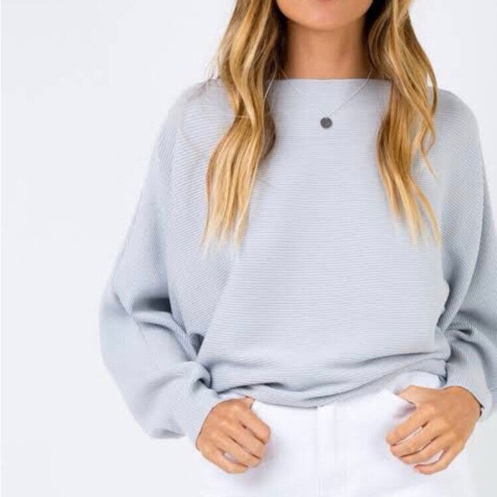 Light Grey Ribbed Long Sleeve